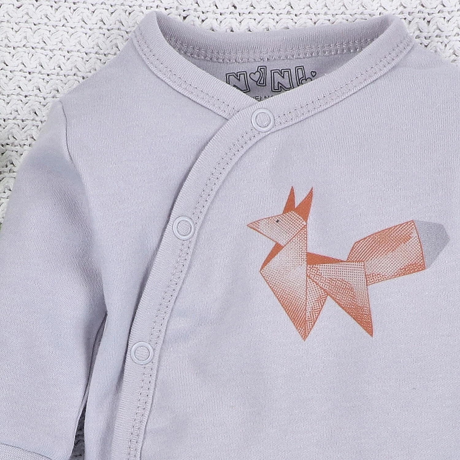 Body Kopertowe Fun Origami Z Bawełny Organicznej Nadruk Lisek Biały