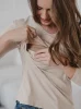 Bluzka ciążowa i do karmienia Milk Shirt latte melange rękaw 7/8
