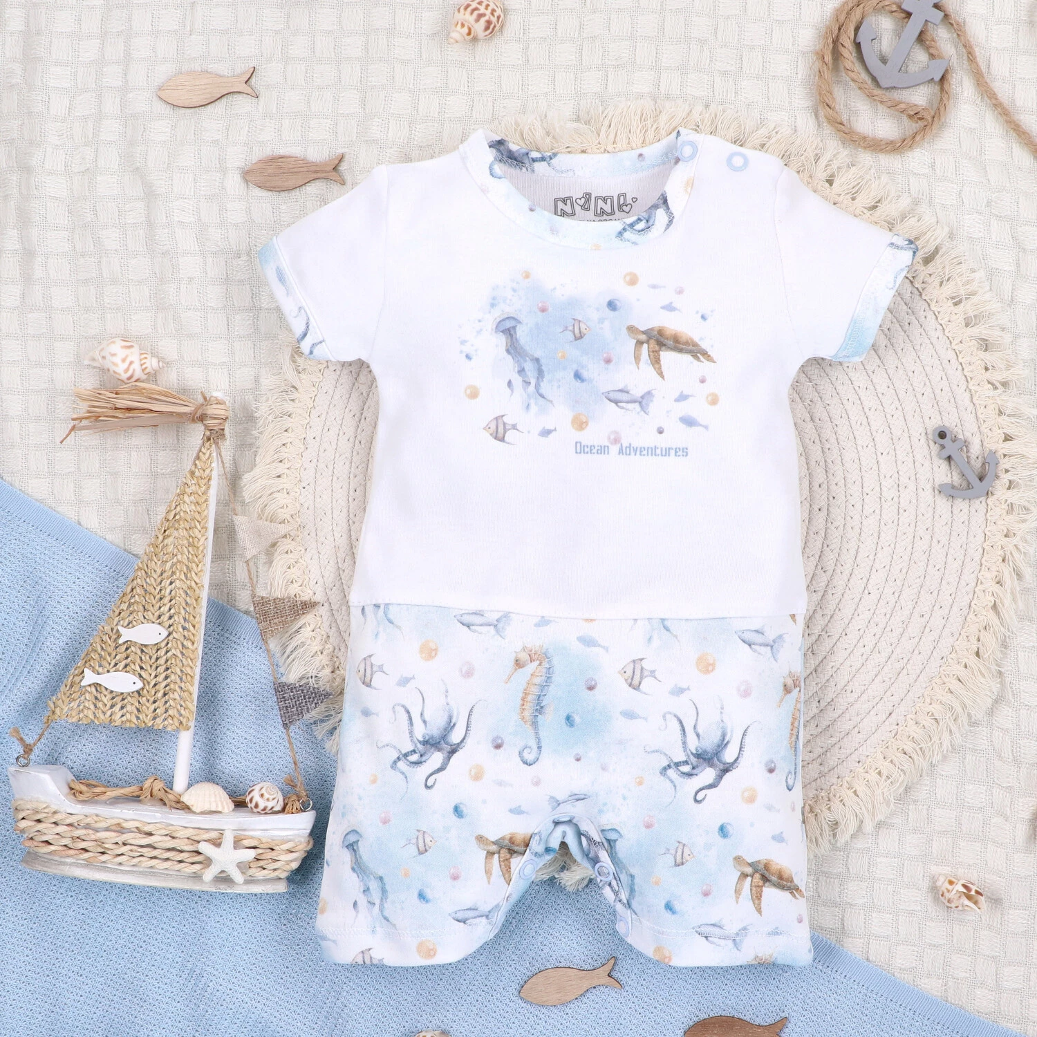 Rampers Niemowlęcy Sea Of Joy Z Bawełny Organicznej Biały