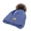 Czapka i komin dla chłopca zimowy komplet, niebieski, 100% wełniany merino, podszyty bawełną, Snorin