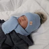 Czapka i szalik dla chłopca zimowy komplet, granatowy, wełniany merino Anastazy