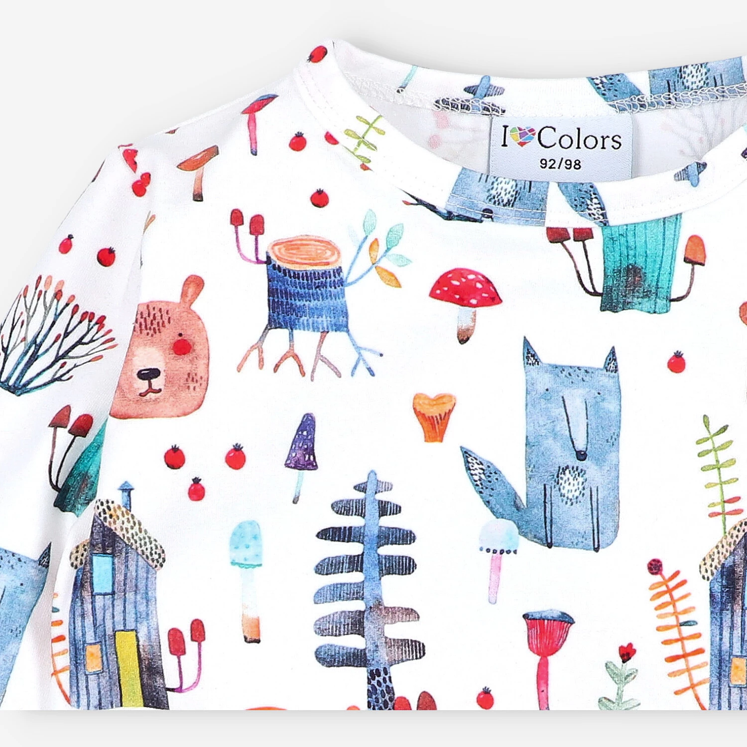 Bluzka Chłopięca Z Długim Rękawem Kolorowe Nadruki Biała