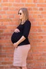 Spódnica ciążowa Tummy z dzianiny w prążki beżowa