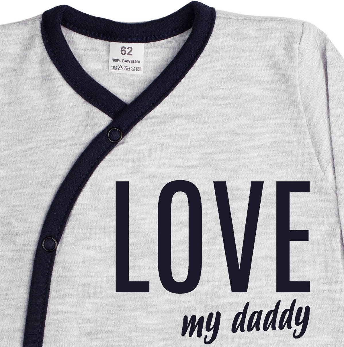 Pajac niemowlęcy LOVE MY DADDY- szary