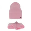 Czapka i szalik damski zimowy komplet, jasnoróżowy, 100% wełniany merino Melpomena