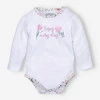 Body niemowlęce Pink flowers enjoy every day z bawełny organicznej dla dziewczynki