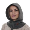 Kominiarka zimowa damska, szara, z wełną merino, Elizabeth