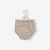 Krótkie spodenki Bloomers z dzianiny prążkowej z kokardką - Beżowy