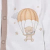 Pajac Niemowlęcy Sky Journey Z Bawełny Organicznej Miś Z Balonem Biały