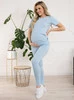 Bluzka ciążowa i do karmienia Emma – Baby Blue