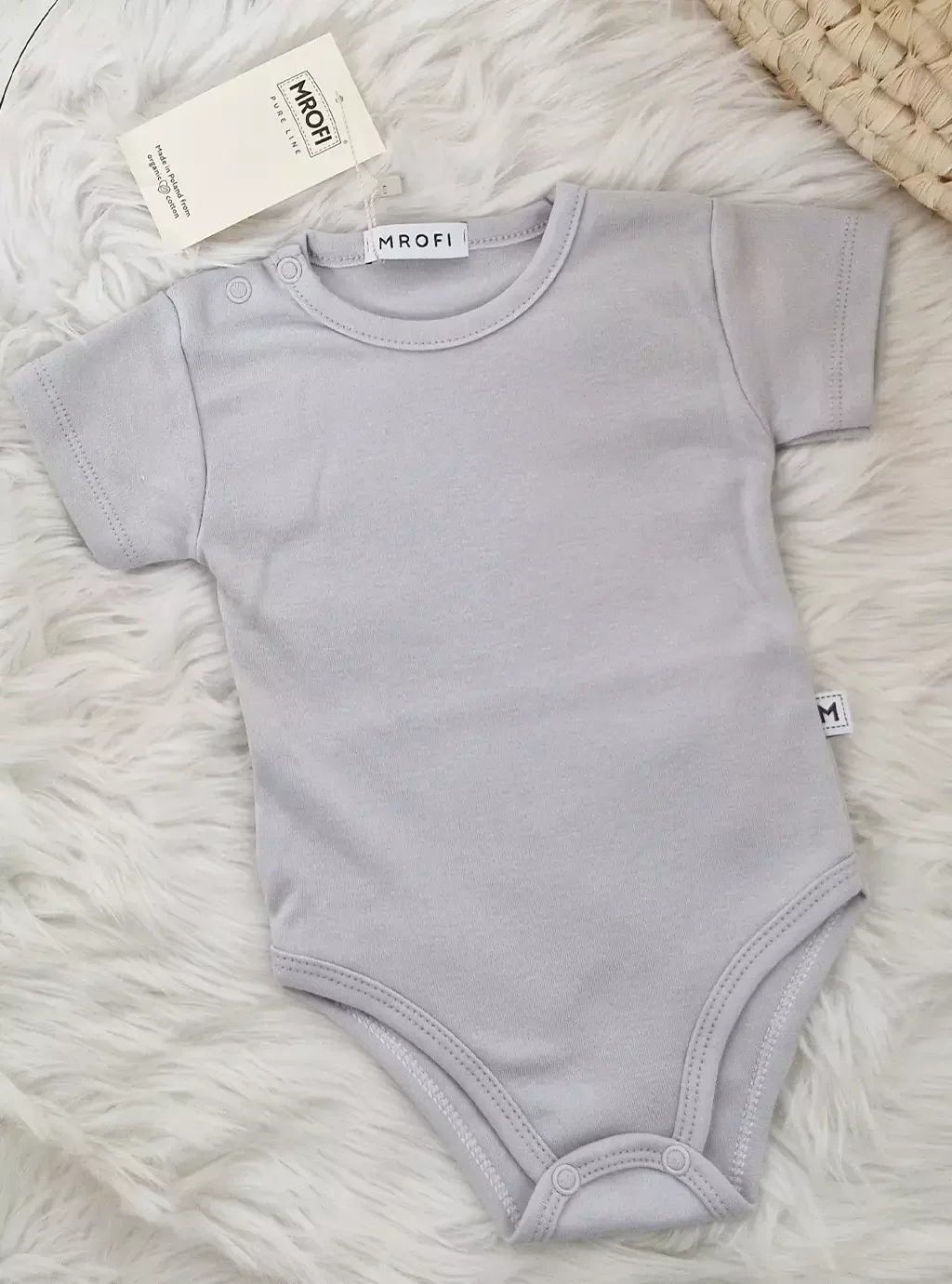 Body Niemowlęce Z Krótkim Rękawkiem - Colour Szary