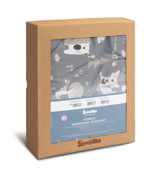 Sensillo Komplet Bawełna-Muślin Polana Grafitowy