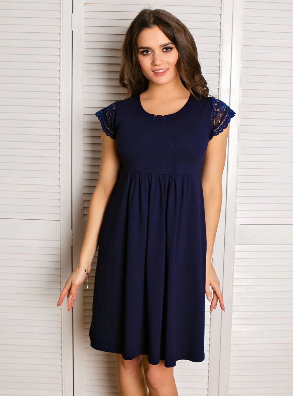 Koszula ciążowa Bella - granatowa