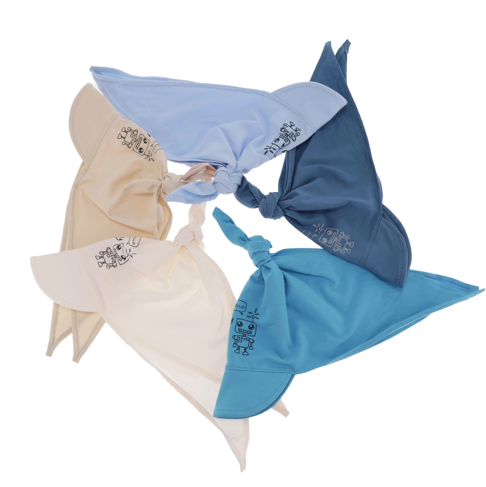 Chusta z daszkiem dla chłopca, niebieska, bawełniana Robik