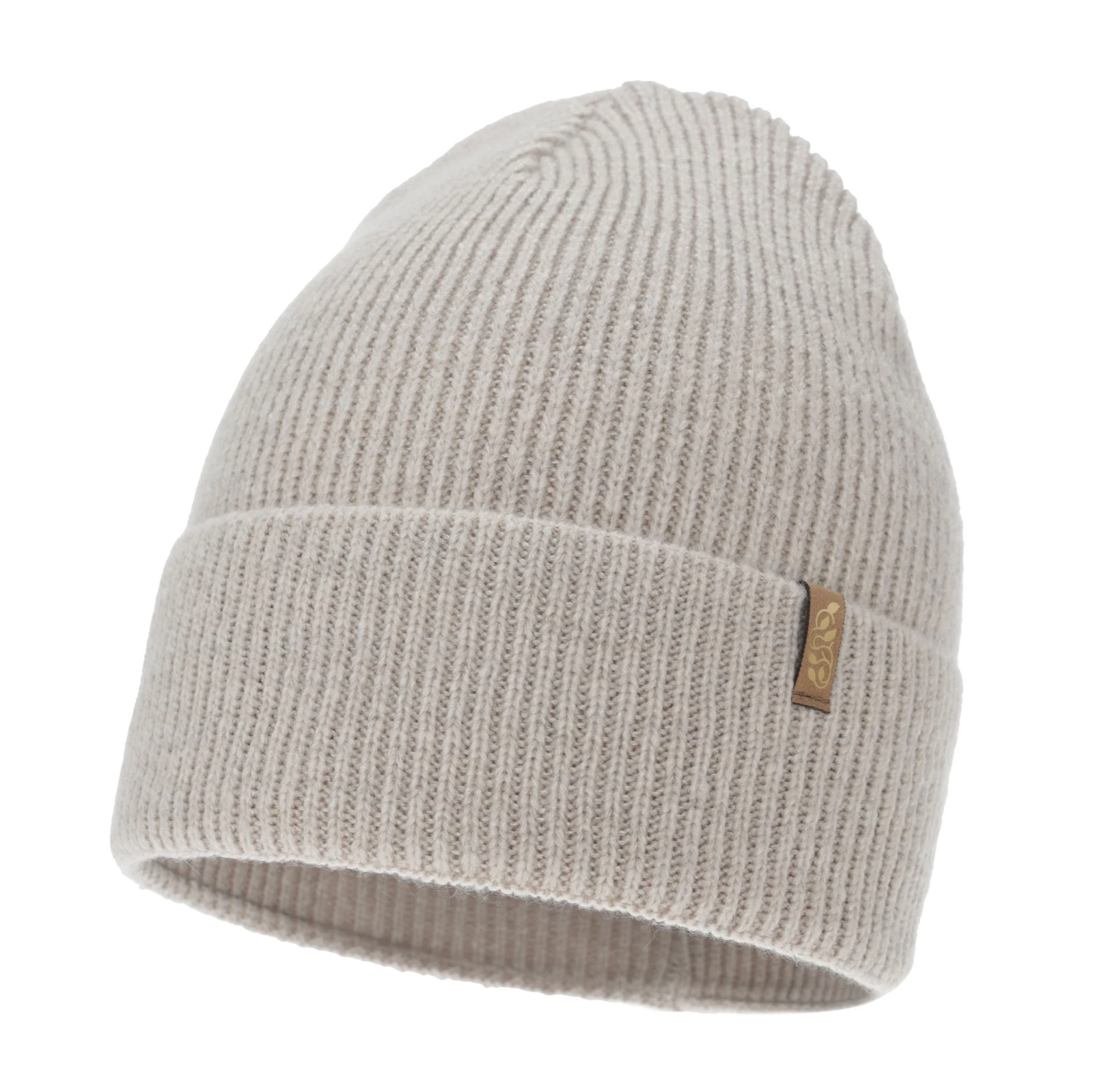 Czapka zimowa damska, beżowa, z wełną merino Tahoe