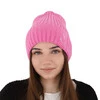 Czapka zimowa damska, różowa, 100% wełniana merino Ariga