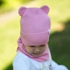 Czapka i komin dla dziewczynki jesienny, wiosenny komplet, z bawełną, czarny Kajra
