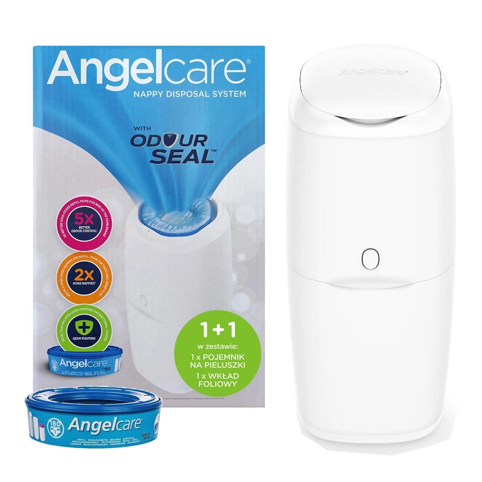 Angelcare Kosz Na Zużyte Pieluszki + 1 Wkładów
