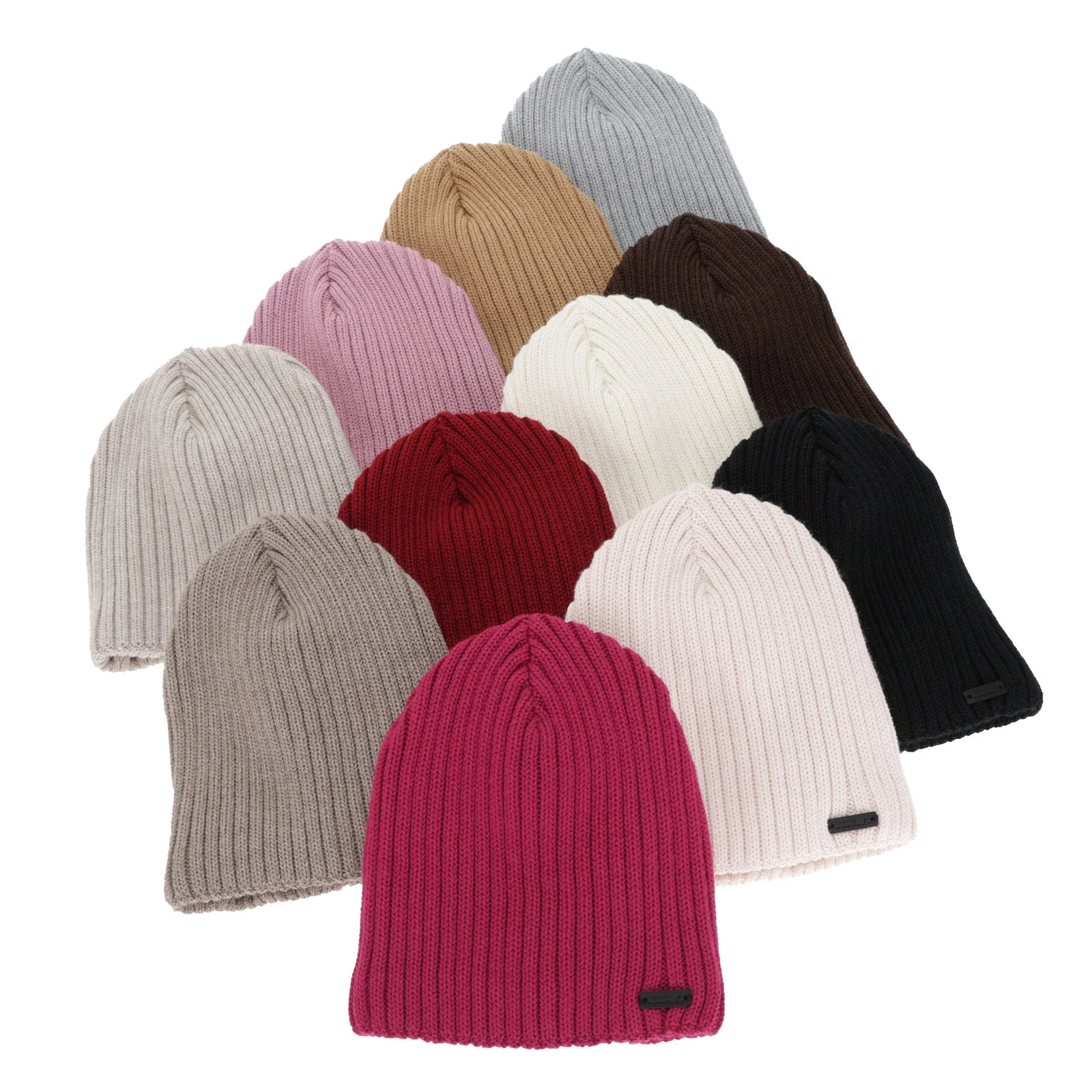 Czapka zimowa damska, brązowa, z wełną merino Soletta