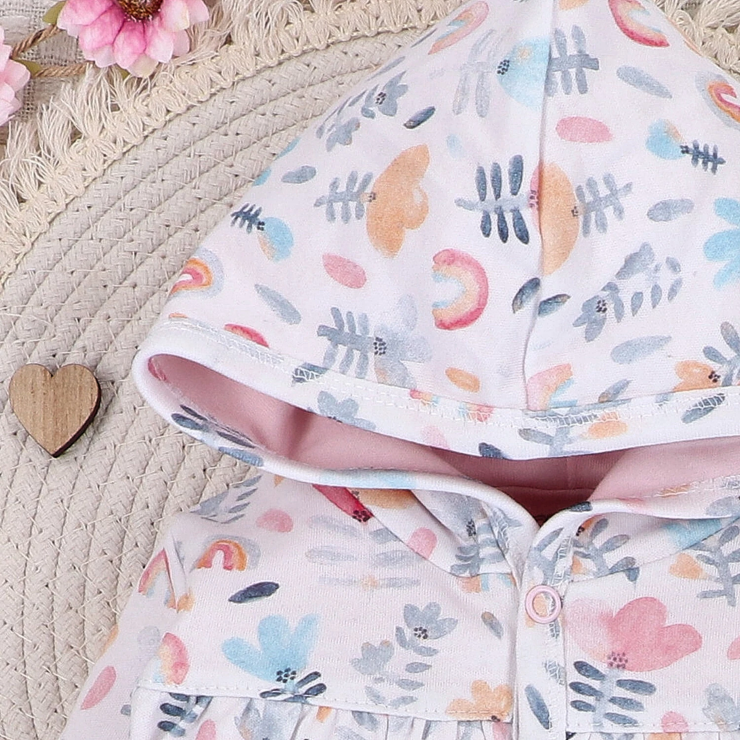 Bluza niemowlęca Tęczowy ogród z bawełny organicznej dla dziewczynki