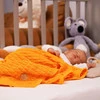 Kocyk bambusowy dla dziecka, niemowlaka, żółty, delikatny Misio
