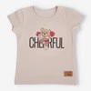 T-shirt Dziewczęcy Z Krótkim Rękawem Cheerful Beżowy