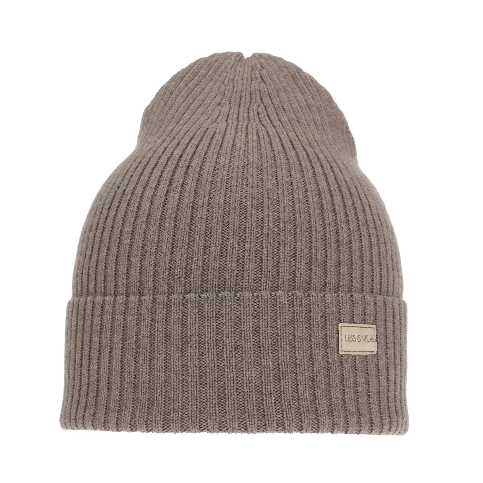 Czapka damska zimowa, wiosenna, ciemnobeżowa, 100% wełniana merino, Sophie