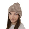 Czapka zimowa damska, beżowa, z wełną merino Benedetta