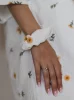 Muślinowa gumka do włosów scrunchie biała