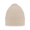 Czapka zimowa damska, beżowa, 100% wełniana merino Ariga