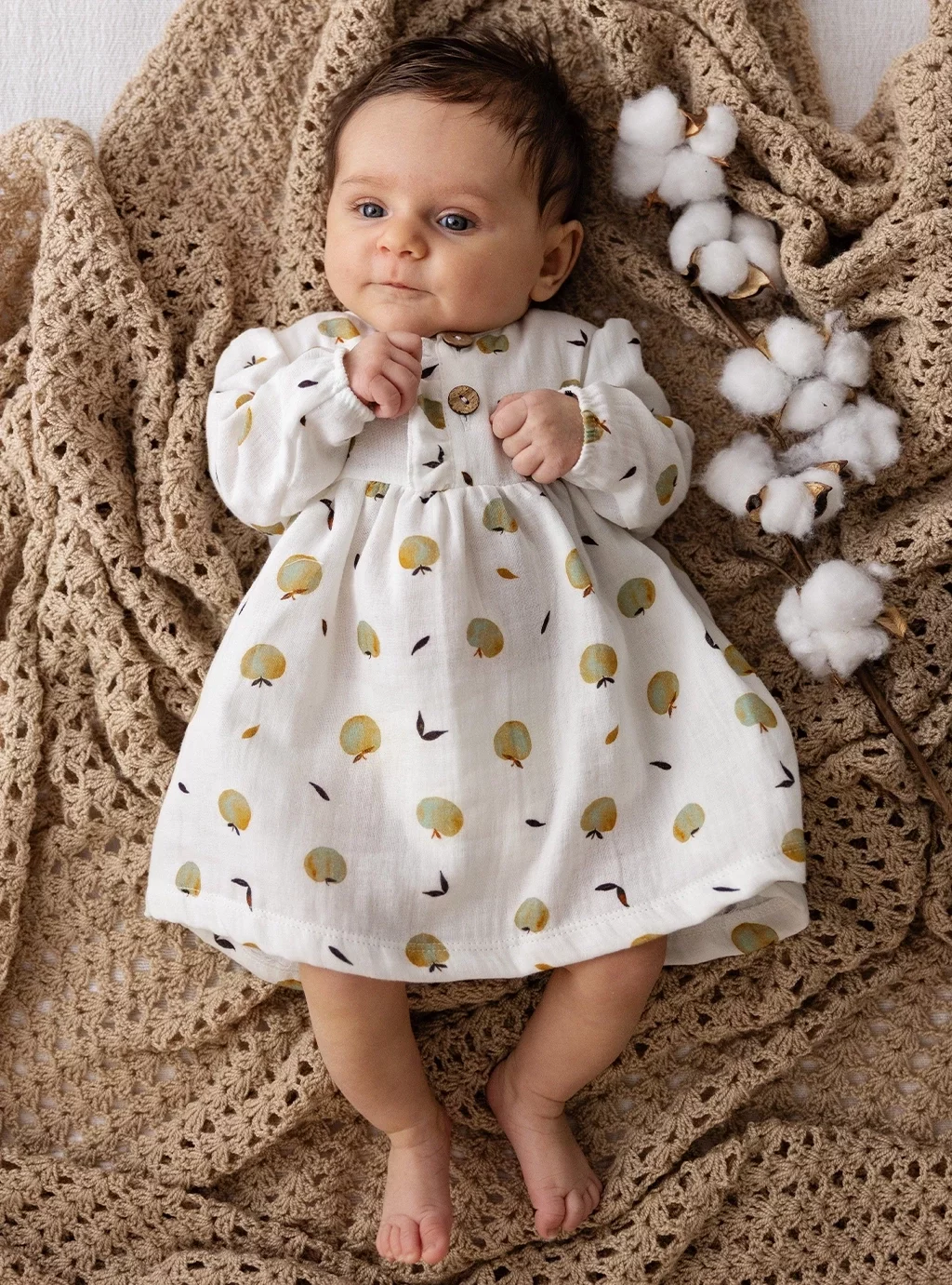 Sukienka niemowlęca muślinowa Muslin Apples