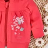 Bluza dresowa Łąka z bawełny organicznej dla dziewczynki czerwona