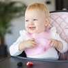 Babyono Ultracienki Śliniak Sylikonowy - Różowy