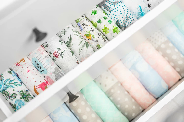 Sensillo Pielucha Bambusowa 65x75 Niebieski Zygzak