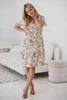 Sukienka ciążowa i do karmienia Lovely Dress krótki rękaw kremowa w kwiaty