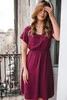 Sukienka ciążowa i do karmienia Lovely Dress Midi jagodowa krótki rękaw