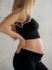 Spodnie z wysokim pasem czarne Long Black