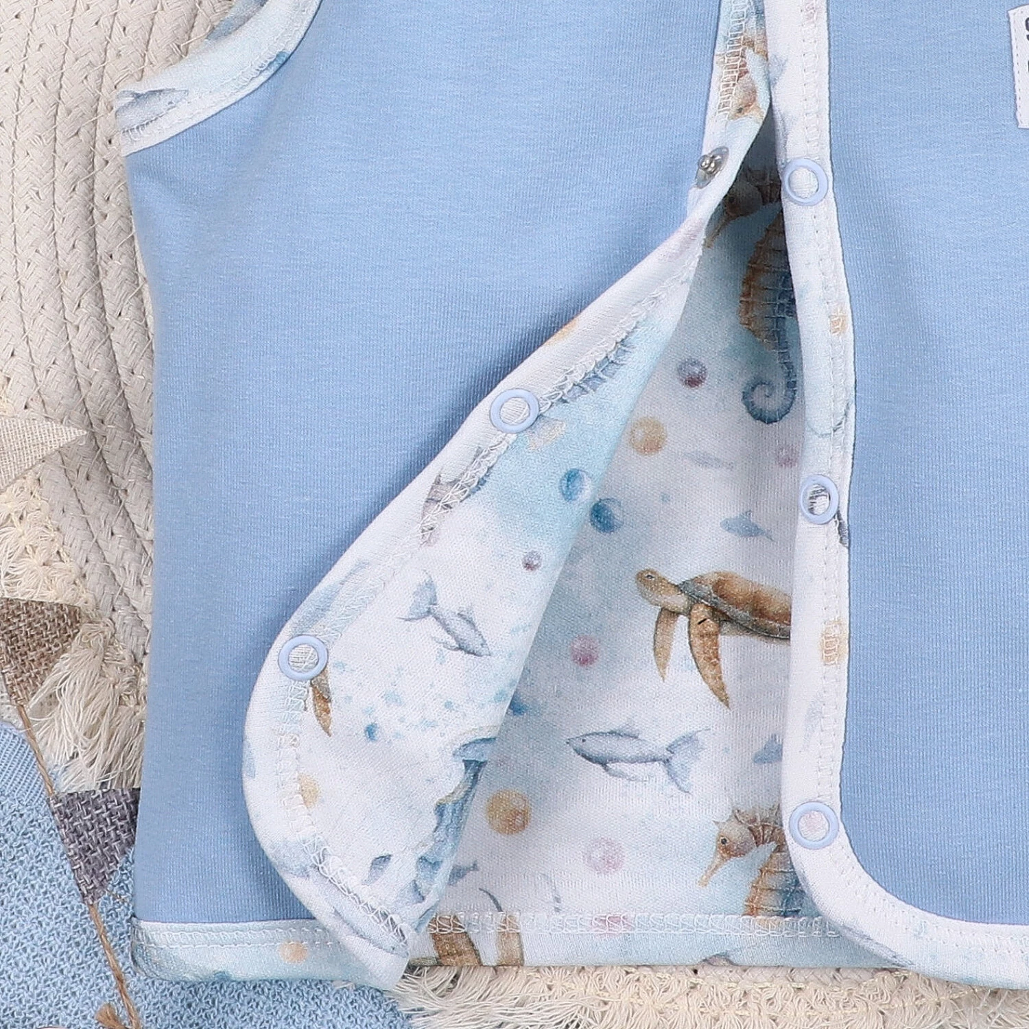 Kamizelka Niemowlęca Sea Of Joy Z Bawełny Organicznej Niebieski