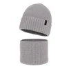 Czapka i komin dla chłopca, zimowy komplet, 100% wełniany merino, z podszyciem z wełny merino, szary Harbin