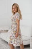 Sukienka ciążowa i do karmienia Lovely Dress krótki rękaw kremowa w kwiaty