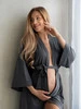 Szlafrok kimono ciążowe MOCHA stalowe