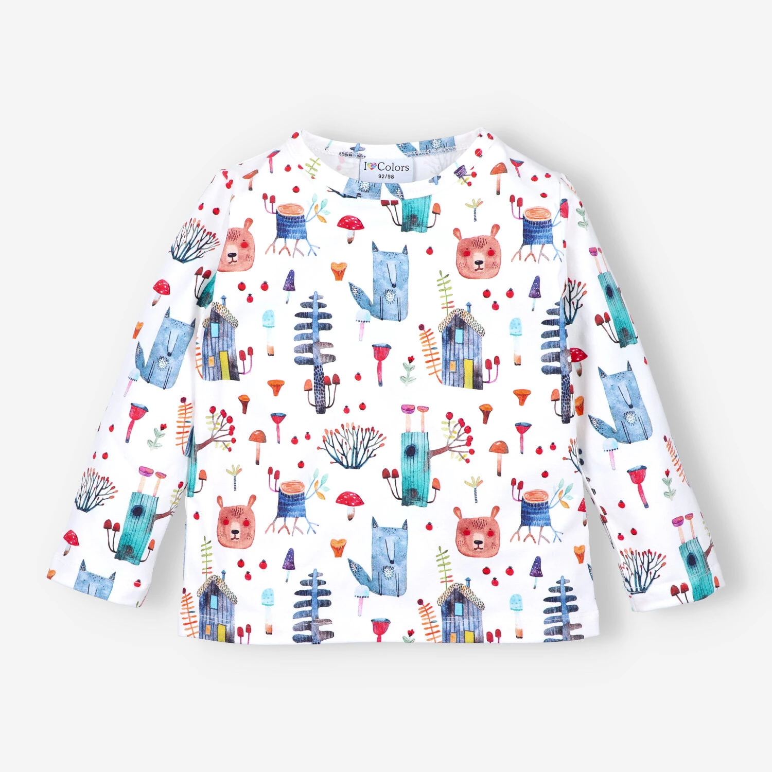 Bluzka Chłopięca Z Długim Rękawem Kolorowe Nadruki Biała