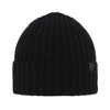 Czapka zimowa męska, czarna, 100% wełniana merino Nathan