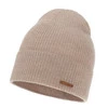 Czapka jesienna, zimowa damska, beżowa, 100% wełniana merino, Flerra