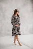 Sukienka ciążowa i do karmienia Lovely Dress Midi rękaw długi czarna w print