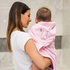 Babyono Okrycie Kąpielowe Sowa 85x85 - różowy