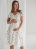 Sukienka ciążowa i do karmienia Lovely Dress Midi krótki rękaw biała w cytryny