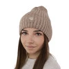 Czapka zimowa damska, biała, z wełną merino Benedetta