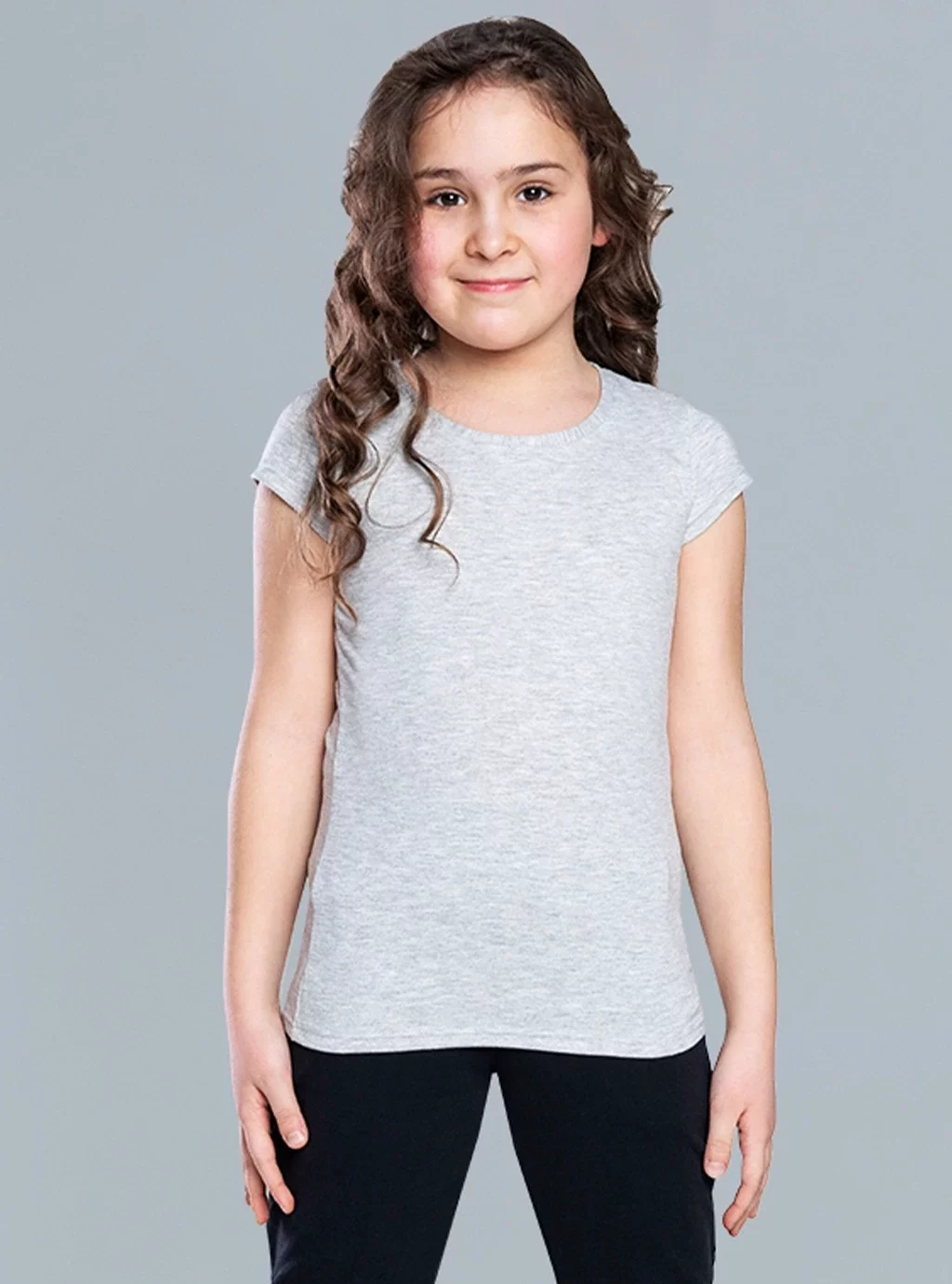 Tola koszulka dziewczęca krótki rękaw melange