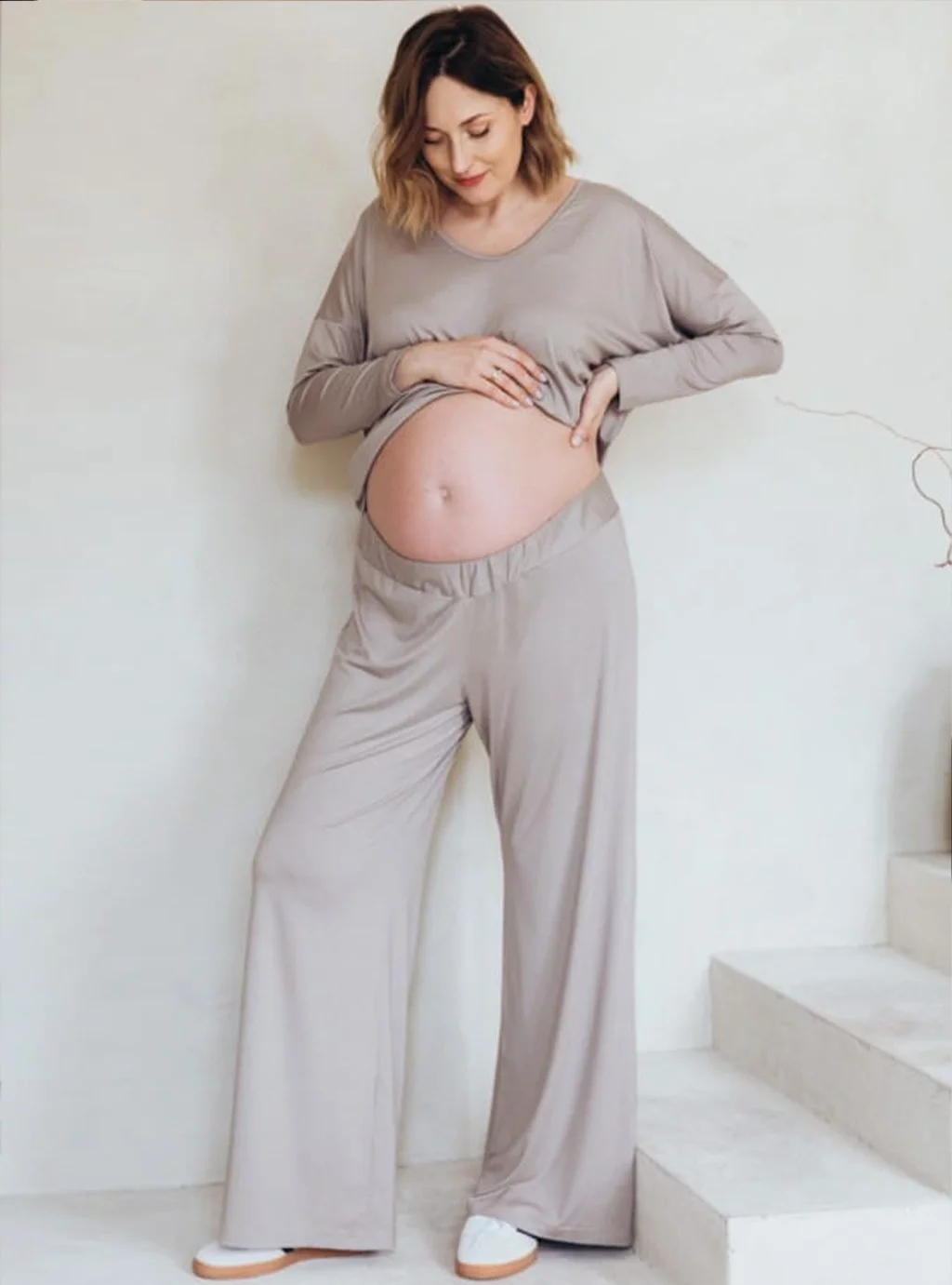 Spodnie ciążowe MOCHA beżowe